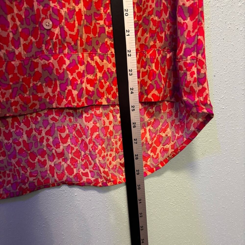 CAbi Collared Pink and Red Sleeveless Button Down High Low Blouse Top Size S - Picture 8 of 8